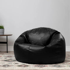 Faux Leather Lounger Black Bean bag - Taushif #