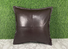 Genuine Leather Brown Cushion Cover