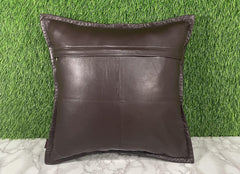 Genuine Leather Brown Cushion Cover