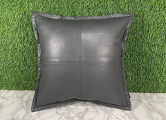 Genuine Leather Gray Cushion Cover