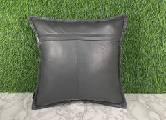 Genuine Leather Gray Cushion Cover