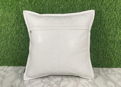 Genuine Leather White Cushion Cover