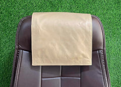 Genuine Leather Beige Slipcover Headrest - Taushif #