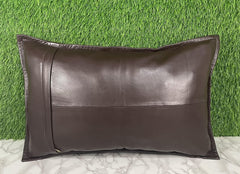 Genuine Leather Brown Pillow Cover