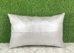 Genuine Leather Silver Pillow Cover