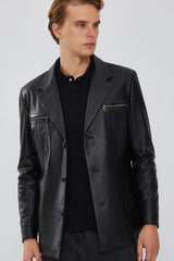 Jetstream Gentleman Men Leather Blazer - Taushif #