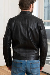 Maverick Men Black Leather Jacket - Taushif #