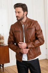 Maverick Men Brown Leather Jacket - Taushif #