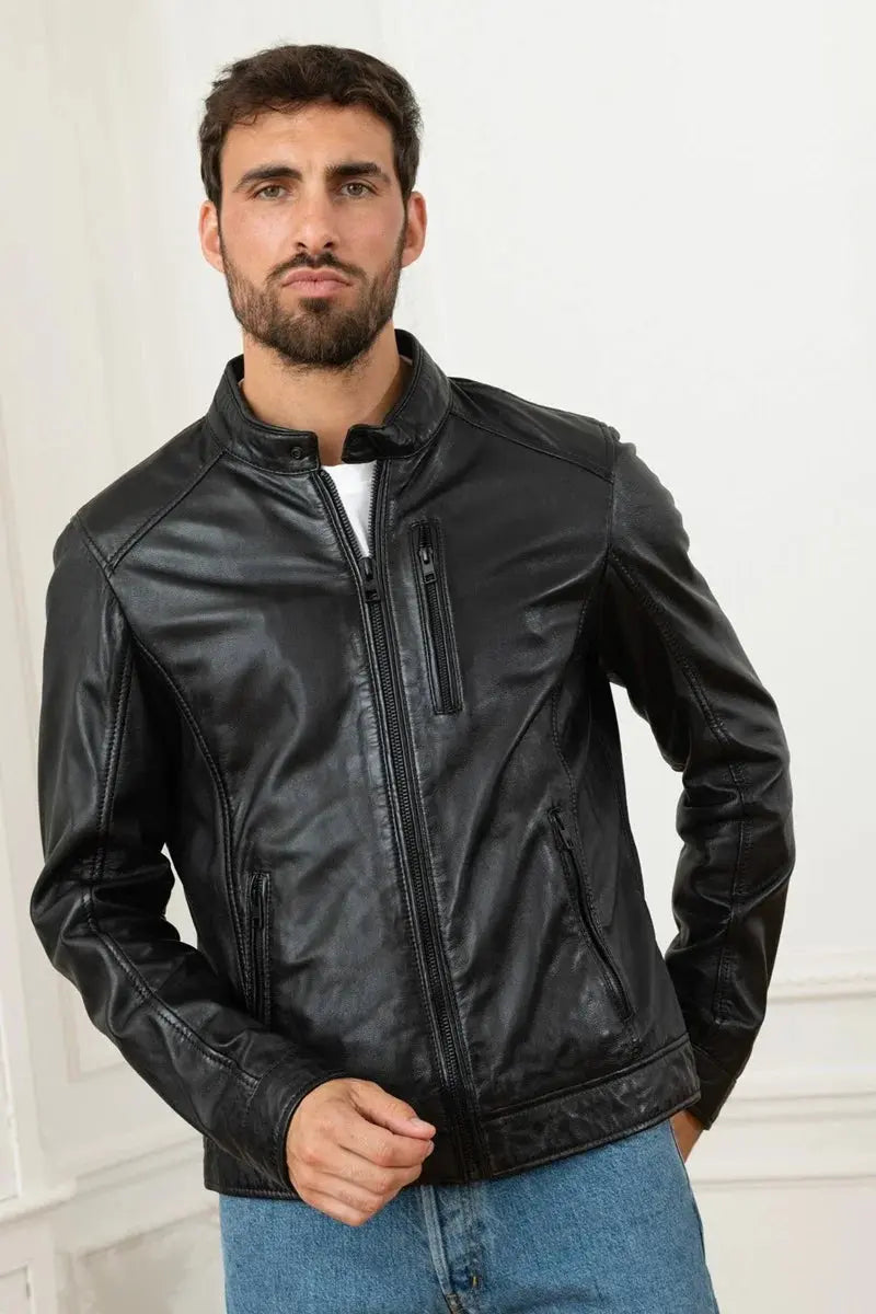 Rogue Men Black Leather Jacket - Taushif #