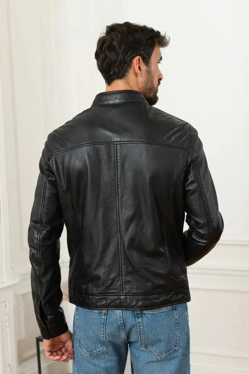 Rogue Men Black Leather Jacket - Taushif #