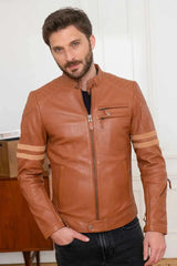 Shadow Men Brown Leather Jacket - Taushif #