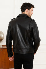 Vortex Men Black Biker Jacket - Taushif #