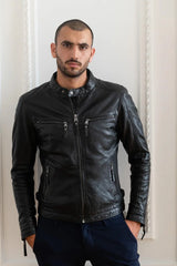 Ironhide Men Black Leather Jacket - Taushif #