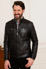 Fury Men Black Leather Jacket - Taushif #