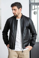 Apex Men Black Bomber Jacket - Taushif #