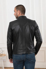 Nightfall Men Black Leather Jacket - Taushif #