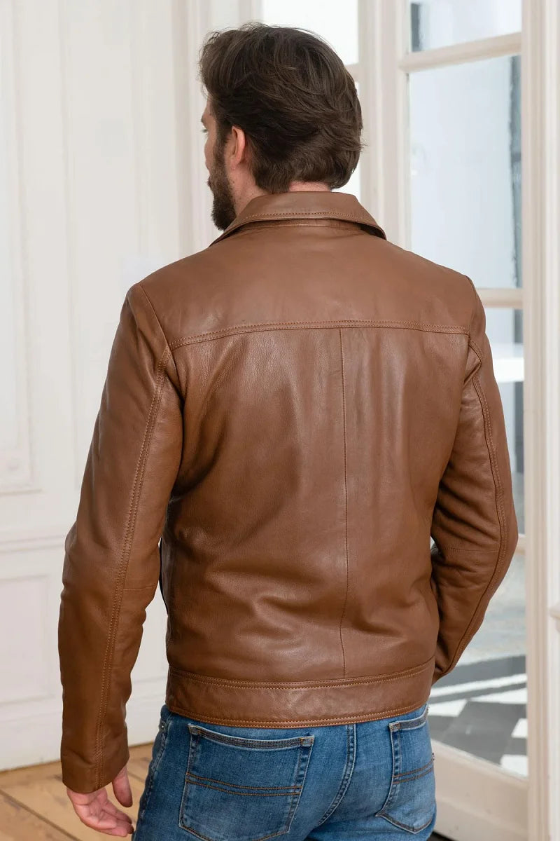 Jetstream Men Brown Leather Jacket - Taushif #