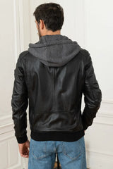 Eclipse Men Leather Bomber Jacket Taushif