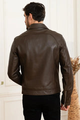 Stormlord Men Brown Leather Jacket Taushif