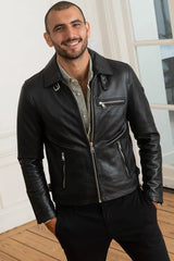 Stealth Men Black Leather Jacket Taushif