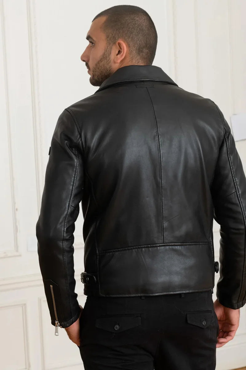 Stealth Men Black Leather Jacket Taushif