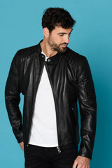 Thunderbolt Men Black Leather Jacket