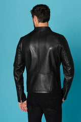 Thunderbolt Men Black Leather Jacket