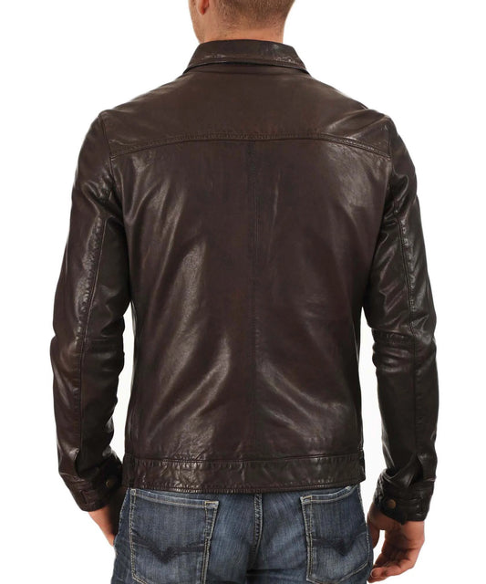 Men's Genuine Leather Jacket MJ 12